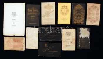 cca 1860-1900 Szombathely, Knebel Jenő fényképész műterméből származó 12 db keményhátú fotó, különbö...