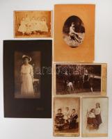 cca 1880-1900 6 db keményhátú fotó klf fényképészek műterméből