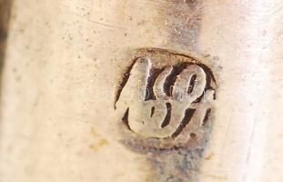 Antik kés és villa "V. V." monogrammal, ezüst (Ag.), jelzett, cca 180 g