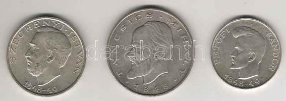 1948. 5Ft + 10Ft + 20Ft Ag "Szabadságharc" sor T:2