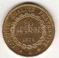 Franciaország 1876. 20Fr Au 6,45g T:2