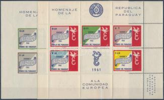1961 Az egyesült Európa fogazott + vágott blokk Mi 14 + 16