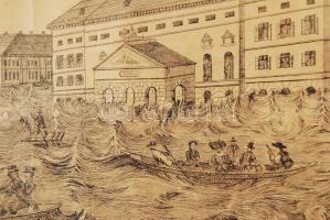 Erinnerung der überschwemmung auf den Theater-Platz von 15 bis den 16 Märtz 1838. A pesti árvíz, fam...