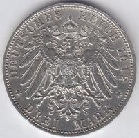 Német Államok / Bajorország 1912D 3M Ag "Luitpold bajor királyi herceg" T:1-,2 German States / Bavaria 1912D 3 Mark Ag "Otto Prince Regent Luitpold" C:AU,XF Krause KM# 515