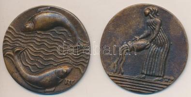 Asszonyi Tamás (1942-) DN "Horoszkóp - Halak" Br emlékérem (48mm) + DN "Horoszkóp - V...
