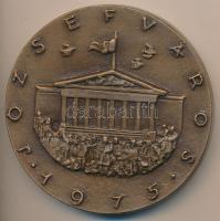 Búza Barna (1910-2010) 1975. "Józsefváros / Felszabadulásunk 30. évfordulóján társadalmi munkáért" Br emlékérem (78mm) T:2