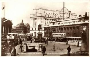 London, Mansion House, National Provencial Bank, Bank of England, autobus, automobile