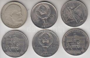 Szovjetunió 1970-1980. 1R (összesen 6db, négyféle) T:2,2- Soviet Union 1970-1980. 1 Rouble (6x, 4 variations) C:XF,VF