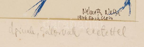 Németh Nelli: Torzó. Nyomat, papír, jelzett, paszpartuban, 21x32 cm