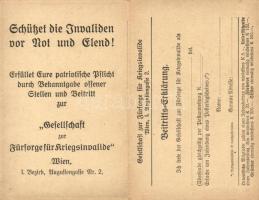 Gesellschaft zur Fürsorge für Kriegsinvalide / Austrian military, charity; folding card