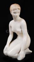 Aquincumi porcelán kézzel festett akt, hibátlan, jelzett, m: 22 cm