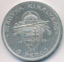 1938. 5P Ag "Szent István" T:2 Adamo P8.1