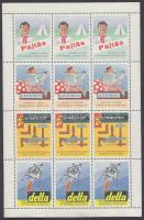 Pajtás-Kisdobos-Ezermester-delta 12 bélyeget tartalmazó levélzáró kisív (betapadások)