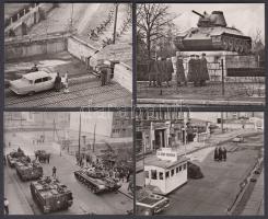 cca 1970 A Berlini fal, 4 db fotó, hátoldalon feliratozva, 8x7 cm