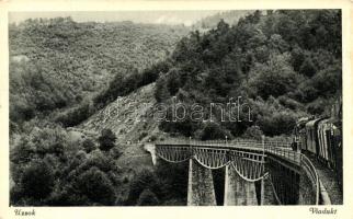 Uzsok, Viadukt, gőzmozdony / viaduct, locomotive (EK)