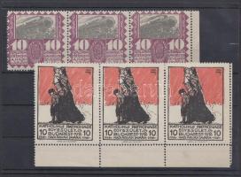 2 klf Jótékonyság a hadi árvák számára levélzáró hármascsíkokban