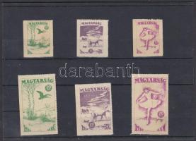 1936-1938 Magyarság újság 6 db támogatói bélyeg