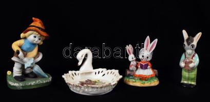 Kerámia és porcelán figurák, asztali díszek, m: 7 és 15 cm között