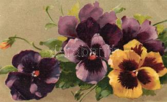 Flowers, Violas litho