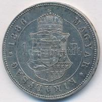 1886KB 1Ft Ag "Ferenc József / Barokk címer" T:2 apró ph. Adamo M15