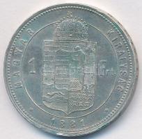 1881KB 1Ft Ag "Ferenc József / Középcímer" T:2,2- ph. Adamo M15