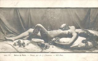 Danae / Erotic nude art postcard s: A.-J. Chantron