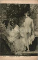 Badende Frauen / Erotic nude art postcard s: Lotz (EK)