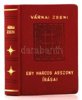 Várnai Zseni: Egy harcos asszony írásai. Bp, 1973.,Egyetemi Nyomda. Minikönyv. Készült példányszám 500 fekete és 500 piros számozott példányban. Sorozatszám: 105 fekete. Aranyozott, kiadói műbőr kötés, újszerű állapotban.