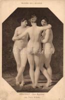 Les Trois Graces / Erotic nude art postcard s: Regnault (EK)