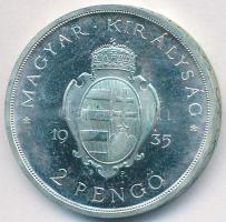 1935. 2P Ag "Pázmány" T:2 patina Adamo P7.1