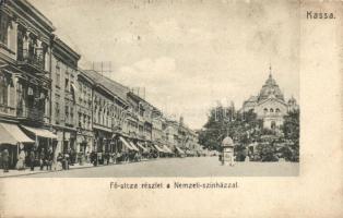 Kassa, Fő utca, Nemzeti színház / main street, theatre (EK)