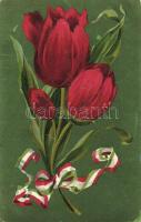 Tulips, Hungarian ribbon, litho (EK)