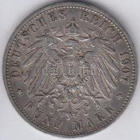 Német Államok / Poroszország 1907A 5M Ag "II. Vilmos" T:2,2- German States / Preussen 1907A 5 Mark Ag "Wilhelm II" C:XF,VF