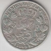 Belgium 1869. 5Fr Ag "II. Lipót" T:2-
Belgium 1869. 5 Francs Ag "Leopold II" C:V...