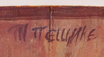 T. Pescsike jelzéssel: Sárkányölő Szent György. Vegyes technika, fa lemez, 43×32 cm