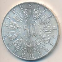 Ausztria 1963. 50Sch Ag "Tirol 600 éve egyesült Ausztriával" T:2 Austria 1963. 50 Schilling Ag "600th Anniversary-Union with Tirol" C:XF Krause KM#2894