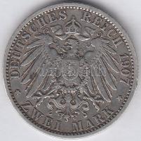 Német Államok / Poroszország 1907A 2M Ag "II. Vilmos" T:2,2- German States / Preussen 1907A 2 Mark Ag "Wilhelm II" C:XF,VF