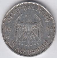 Német 3. Birodalom 1934A 5M Ag "Garnisonkirche" T:2-  German Third Reich 1934A 5 Marks Ag "Garnisonkirche" C:VF  Krause KM#82