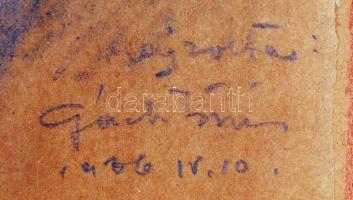 1936 Gách István Lipót (1880-1962): Markup Béla szobrászművész arcképe, ceruza, papír, jelzett, üveg...