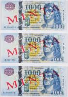 2010. 1000Ft "MINTA" és "SPECIMEN" felülnyomással (3x) DA sorozat, kettő egymást...