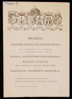 1933 Meghívó a Richard Wagner-, Apponyi Albert- és Liszt Ferenc-emléktábla ünnepélyes felavatására, rövid leírással, az ünnepség tervezett menetével és Reviczky Gyula Wagner Richárd. A mester halálára c. versével.