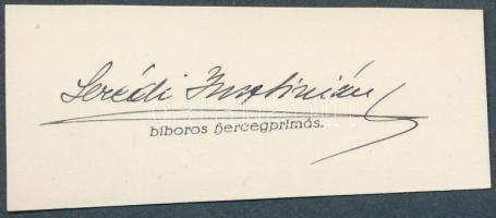 Serédi Jusztinián (1884-1945) tudós, egyházjogász, érsek, bíboros, a magyar katolikus egyház vezetője, aki nyíltan szembeszállt a nyilasokkal. Aláírás kivágáson