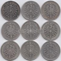 Német Birodalom 1875. 1M Ag (9x) T:vegyes
German Empire 1875. 1 Mark Ag (9x) C:mixed
Krause KM#7