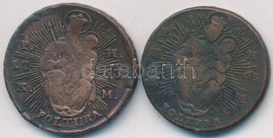 1763S PH-KM Poltura Cu "Mária Terézia" + 1765. PH-KM Poltura Cu "Mária Terézia" T:3 Huszár: 1751,1753., Unger III.: 1270.b,1270.c