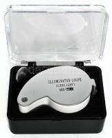 Illuminated / 40x-25mm LED világítással ellátott fém ékszerész loupe új állapotban