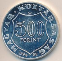 1994. 500Ft Ag "Kossuth Lajos" eredeti "MNB" dísztokban, tanúsítvánnyal T:PP ujjlenyomat Adamo EM133