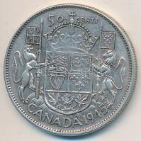 Kanada 1945. 50c Ag "VI. György" (11.57g) T:2- Canada 1945. 50 cents Ag "George VI" (11.57g) C:VF