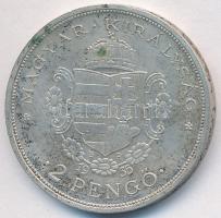 1935. 2P Ag "Rákóczi" T:2 patina Adamo P7.2