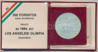 1984. 500Ft Ag "Los Angeles-i Nyári Olimpia" T:BU Eredeti tokban, tanúsítvánnyal!