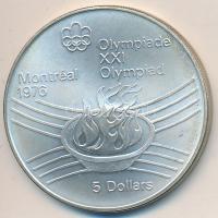 Kanada 1976. 5$ Ag "Montreali olimpia" T:1- Canada 1976. 5 Dollars Ag "Montreal Olympic Games" C:AU